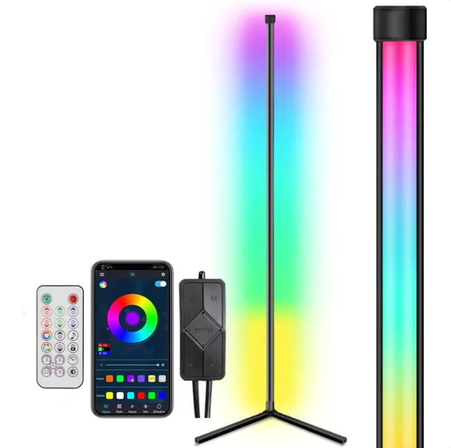RGB Smart Corner Floor Lamp with Bluetooth & App Control