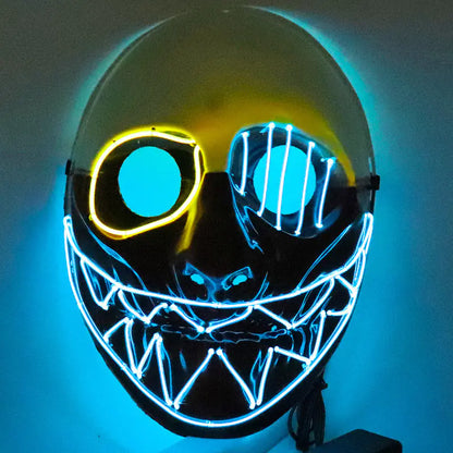 Halloween LED Glowing One-Eyed Saw Mask