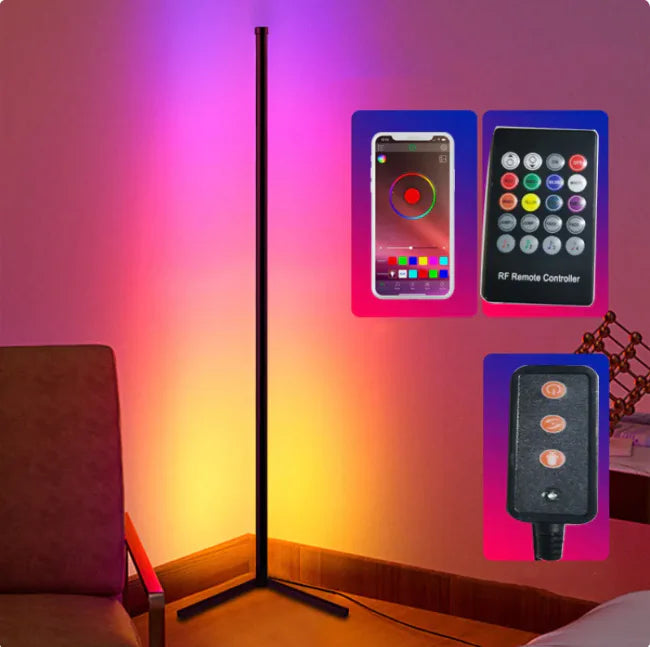 RGB Smart Corner Floor Lamp with Bluetooth & App Control