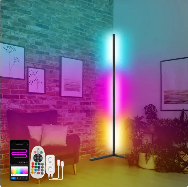 RGB Smart Corner Floor Lamp with Bluetooth & App Control