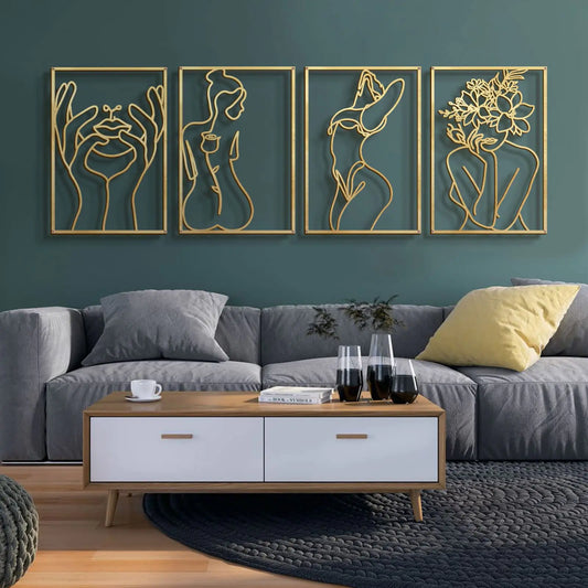 Gold Abstract Wall Art Décor